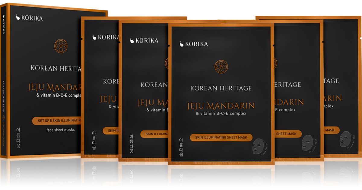 KORIKA Korean Heritage 5-Pack Brightening Face Mask Set