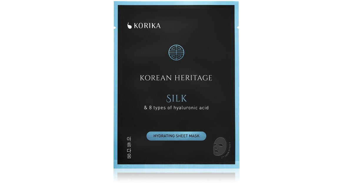 KORIKA Korean Heritage Silk & 8 Types Hyaluronic Acid Moisturizing Sheet Face Mask 25g