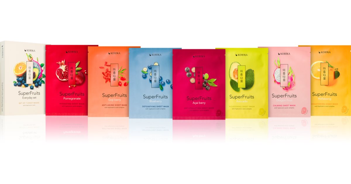 KORIKA SuperFruits Everyday Set of 7 Mixed Face Masks
