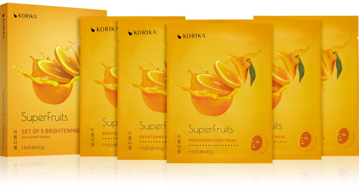 KORIKA SuperFruits Hallabong - Set of 5 Face Masks at a Discounted Price Brightening