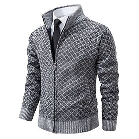 Homme Pull Chandail Gilet Cardigan Tricot Grosse maille Tricoter Découpé Couleur unie - unie Réunion de Famille Aller Vêtement Tenue Automne hiver Rouge vin No