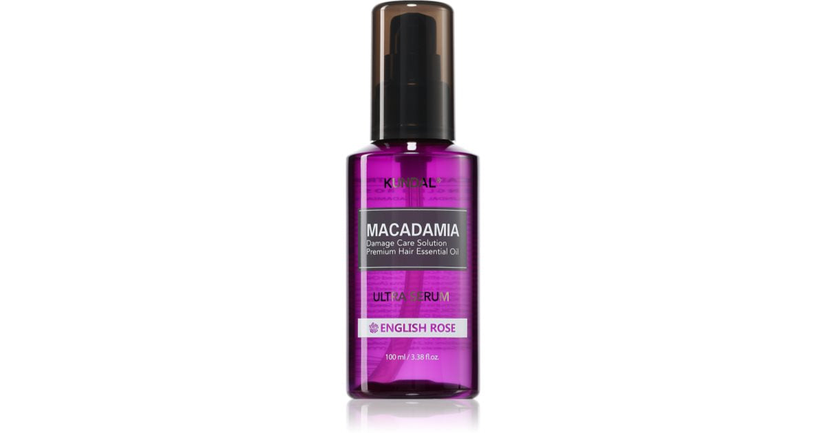 KUNDAL Macadamia Ultra English Rose regenererende oljeserum for skadet hår 100 ml