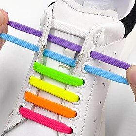 Conjunto de 16 peças cadarços elásticos de silicone preguiçosos sem amarrar amarrar tênis adulto sapatos rápidos rendas para homens mulheres crianças