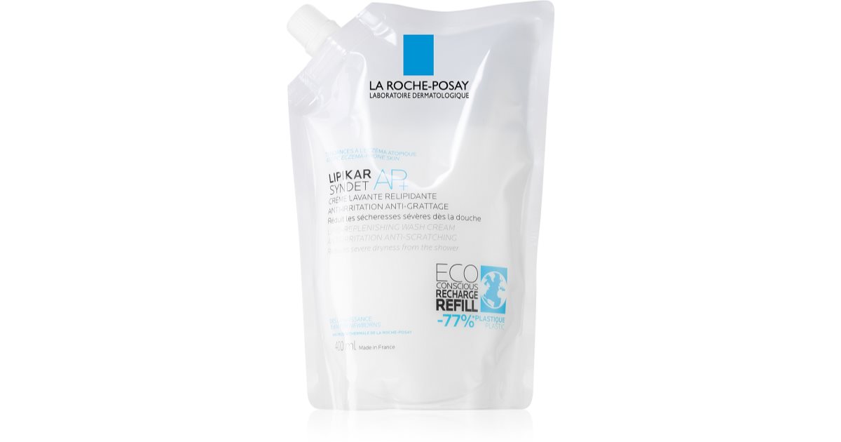 La Roche Posay Cremă gel de curățare ultra delicată împotriva iritației și mâncărimii pielii uscate Lipikar Syndet AP + Volum: 400 ml - reumplere
