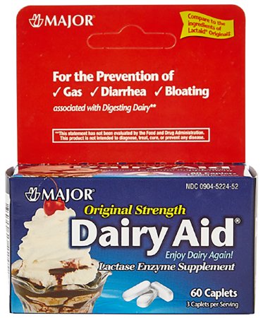 Major Lactase Enzyme Supplement 60 Ct Bottle