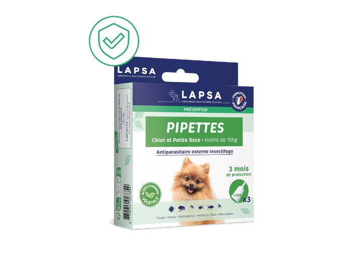 Lapsa hund og valp antiparasittiske pipetter for små raser x3
