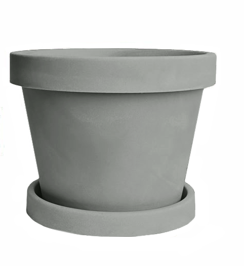 6.5 Gallon Decorative Pot (Color: Dove Grey, Includes Saucer: Yes)
