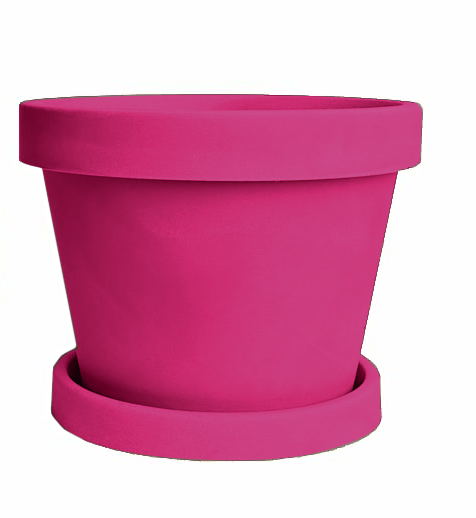 6.5 Gallon Decorative Pot (Color: Fuscia, Includes Saucer: Yes)