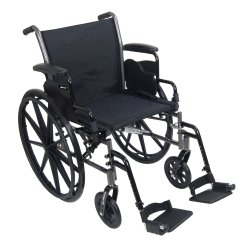 McKesson Lightweight Wheelchair 18" Seat, Detachable Desk Arms, Swingaway Footrest