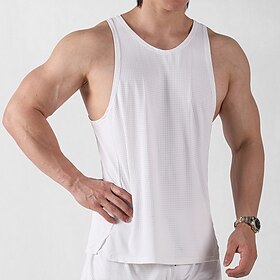 Homens Camiseta Colete de Trilha Sem Manga Decote V Malha Íntima Camisa sem mangas Colete superior Ao ar livre Secagem Rápida Macio Redutor de Suor Fibra Sinté