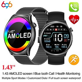 696 i101 Relógio inteligente 1.43 polegada Pulseira inteligente Bluetooth Aviso de Chamada Monitor de Sono Monitor de frequência cardíaca Compatível com Androi