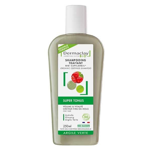 Dermaclay Organic Treatment Shampoo pro jemné vlasy Tonus Green Clay 250 ml