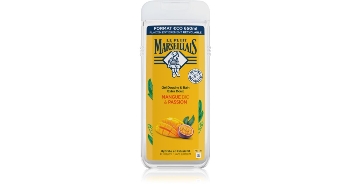 Le petit marseillais Ekstra delikatny organiczny żel pod prysznic Mango & Passion - 650 ml
