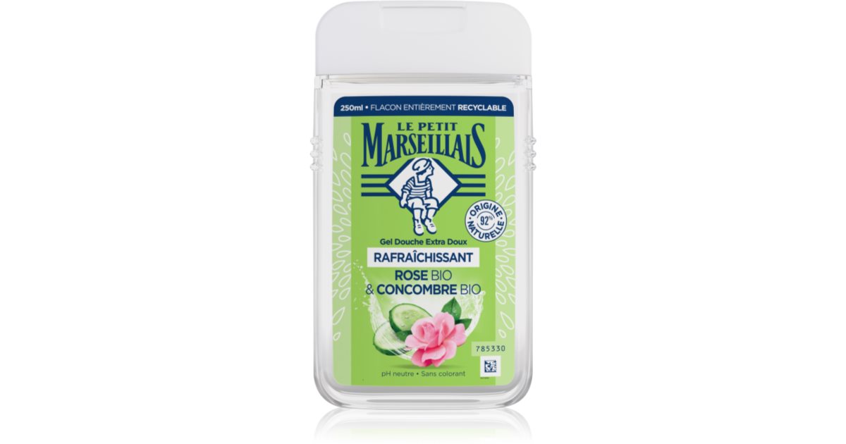 Le petit marseillais Ekstra delikat organisk rose og organisk agurk dusjgelé - 250ml