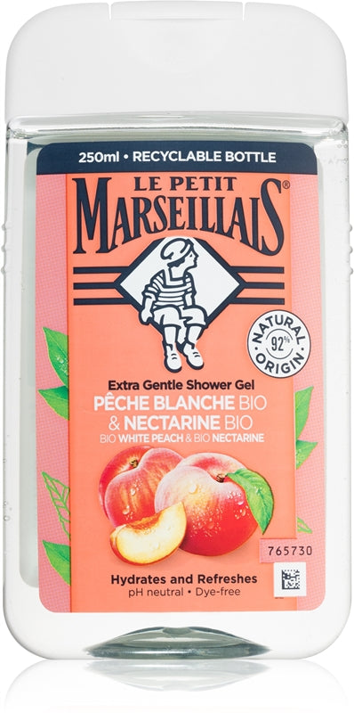 Le petit marseillais Wyjątkowo delikatny żel pod prysznic Organiczna Biała Brzoskwinia i Organiczna Nektaryna - 250ml
