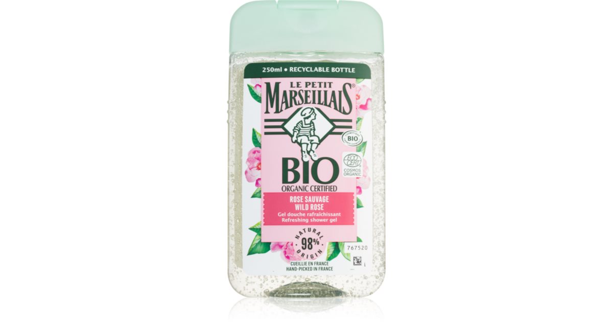 Le petit marseillais Bio Organiczny Certyfikowany Odświeżający żel pod prysznic z dziką różą - 250ml