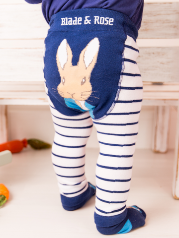 Blade & Rose Peter Rabbit Navy Striped Leggings 0-6 Months Matron Inn