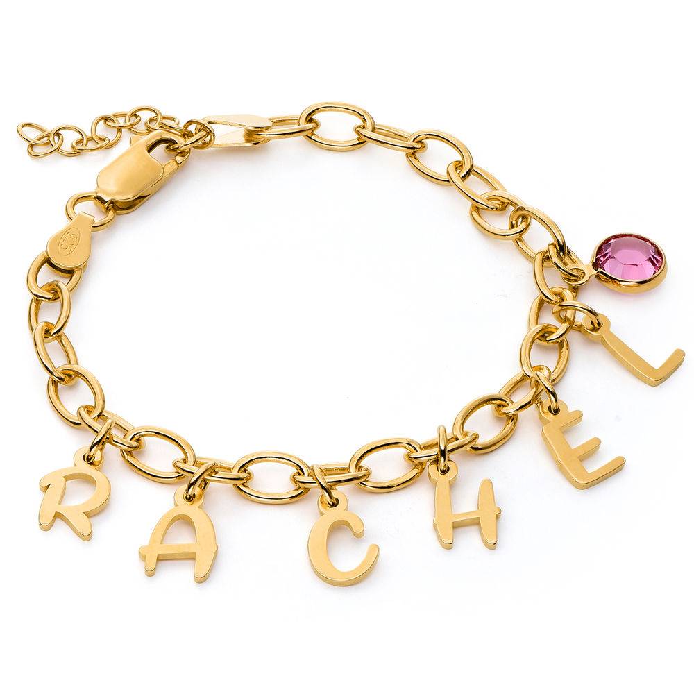 Letter Charm Bracelet for Girls in 18ct Gold Plating