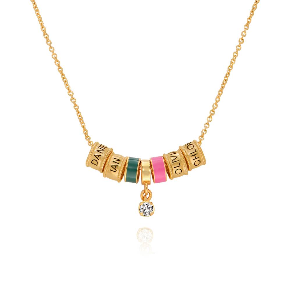 Linda Charm Necklace with Diamond in 18ct Gold Plating