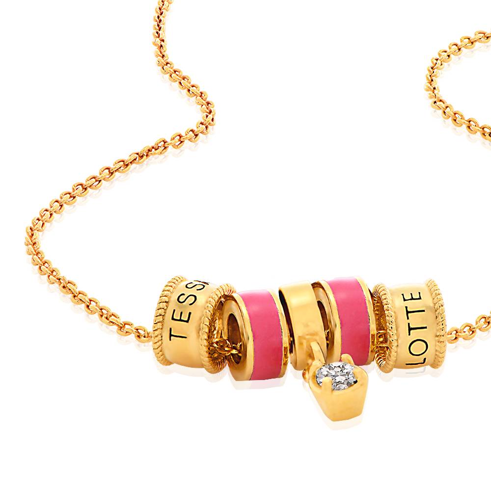 Linda Charm Necklace with Diamond in 18ct Gold Vermeil