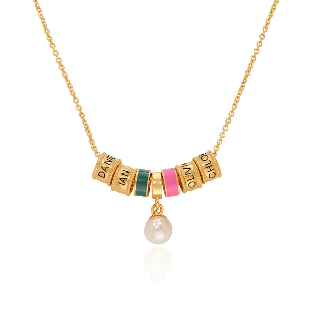 Linda Charm Necklace with Pearl in 18ct Gold Plating