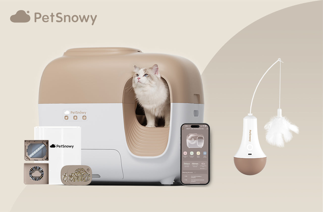 SNOW+ Self-Cleaning Cat Litter Box with Cat Toy