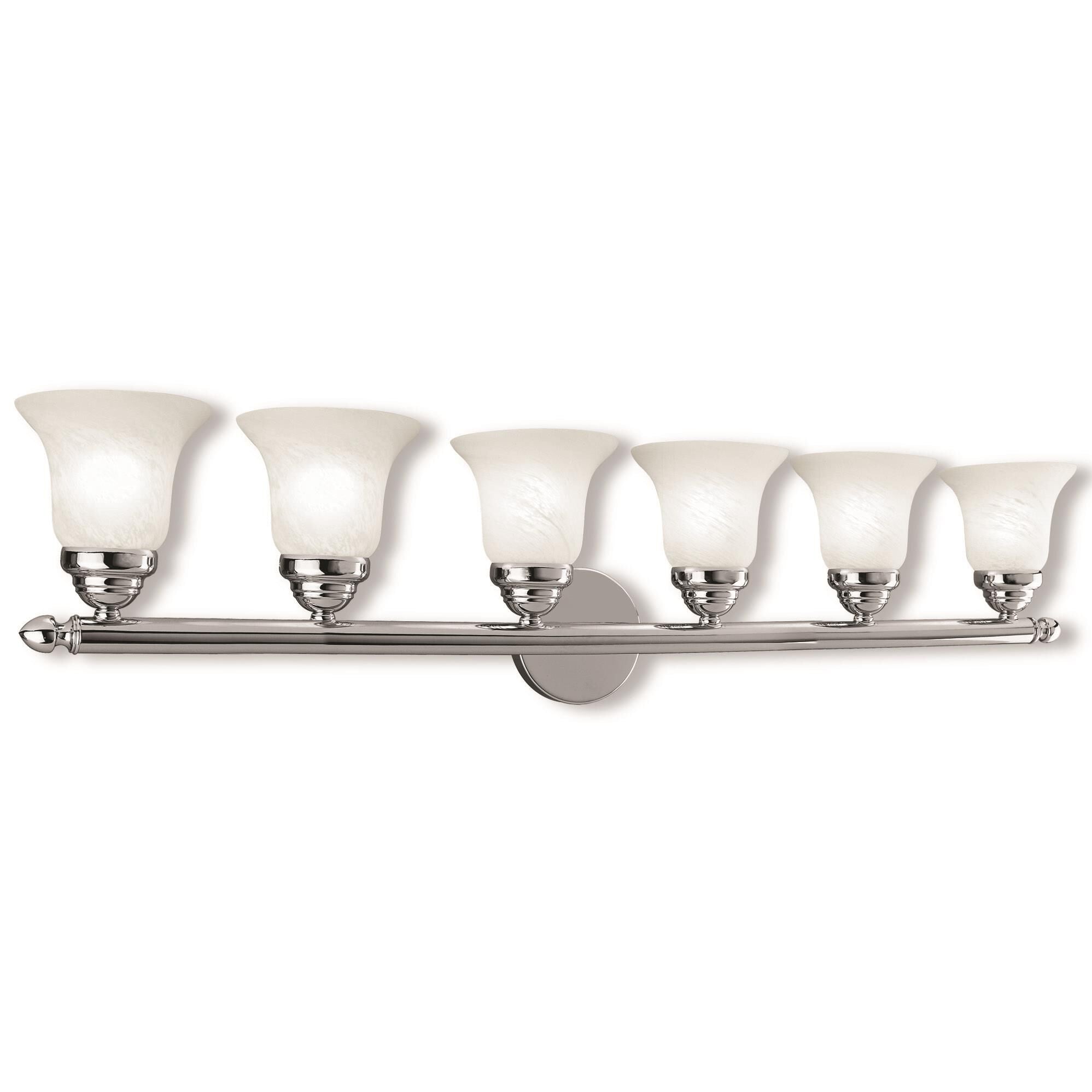 Livex Lighting Home Basics 48 Inch 6 Light Bath Vanity Light Home Basics - 1066-05 - Traditional