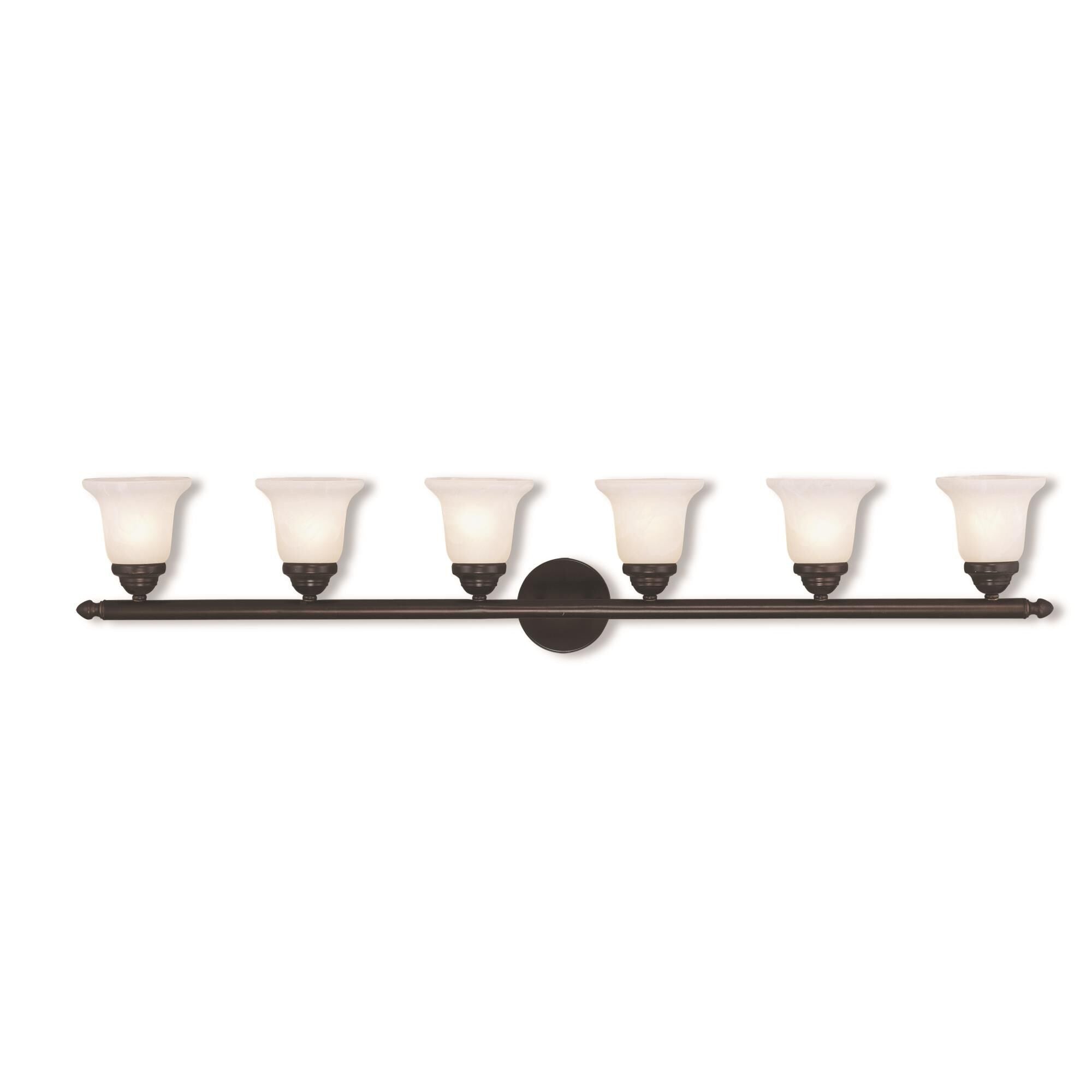 Livex Lighting Home Basics 48 Inch 6 Light Bath Vanity Light Home Basics - 1066-07 - Traditional