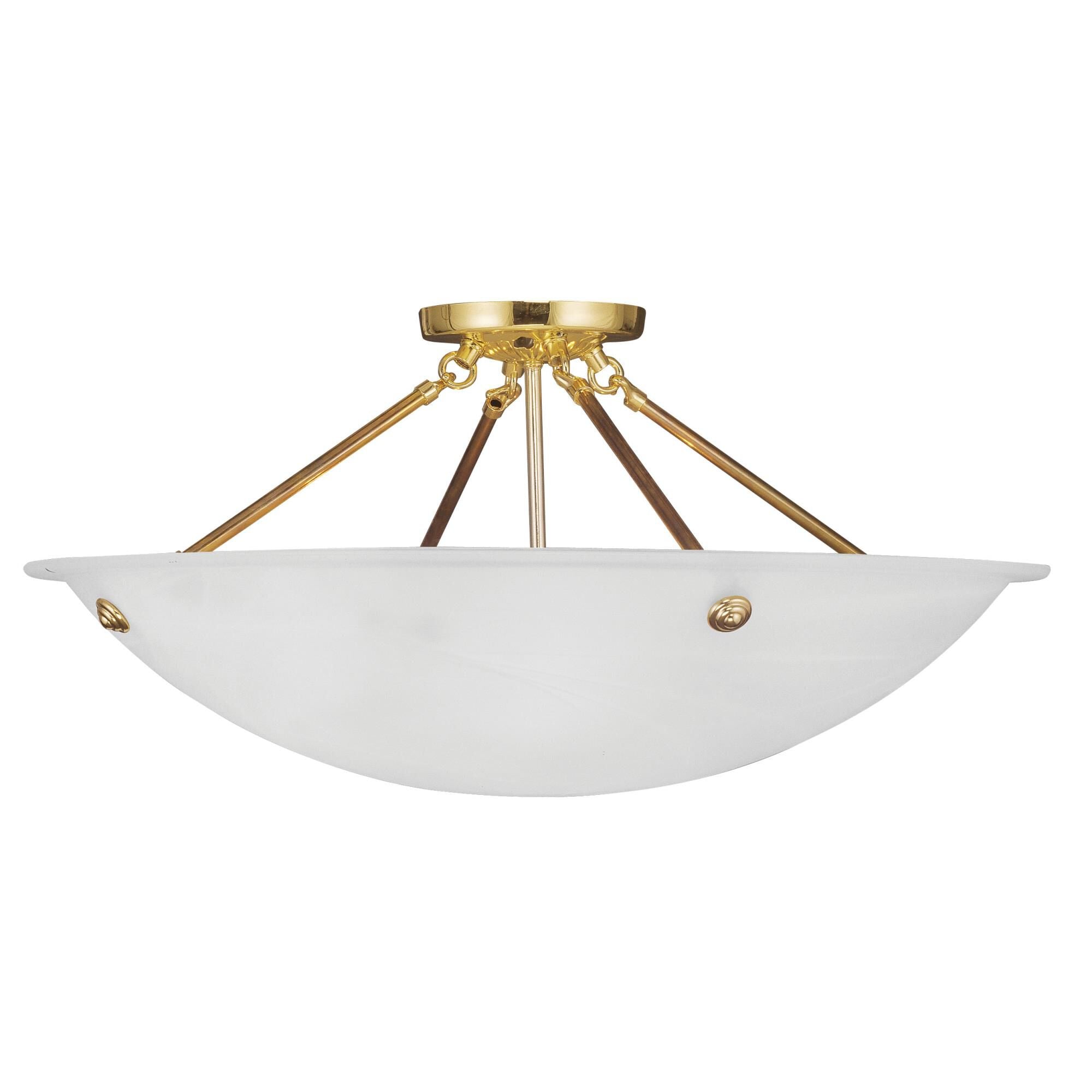 Livex Lighting Home Basics 24 Inch 4 Light Semi Flush Mount Home Basics - 4275-02 - Modern Contemporary