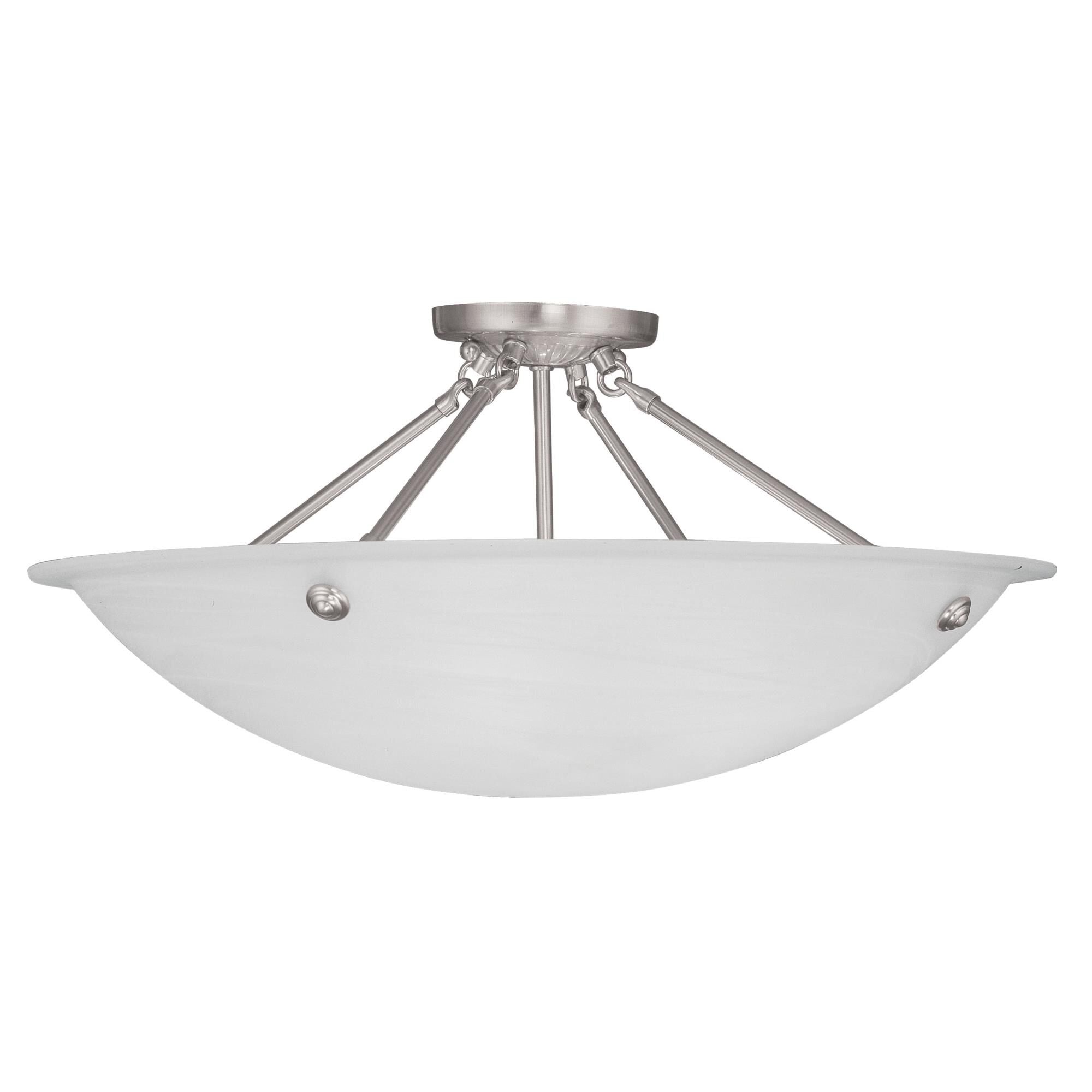 Livex Lighting Home Basics 24 Inch 4 Light Semi Flush Mount Home Basics - 4275-91 - Modern Contemporary