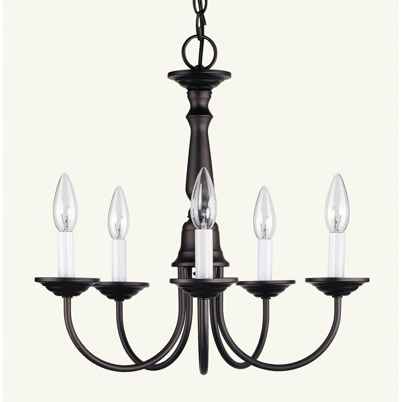 Livex Lighting Home Basics 18 Inch 5 Light Mini Chandelier Home Basics - 6030-07 - Traditional
