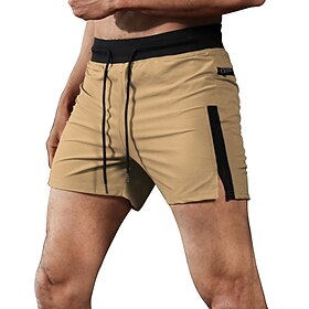 Homens Shorts de Corrida Shorts de Academia Zíper Bolsos Calção Ao ar livre Desportos e Ar livre Atlético Secagem Rápida Leve Macio Maratona Corrida Exercite-s