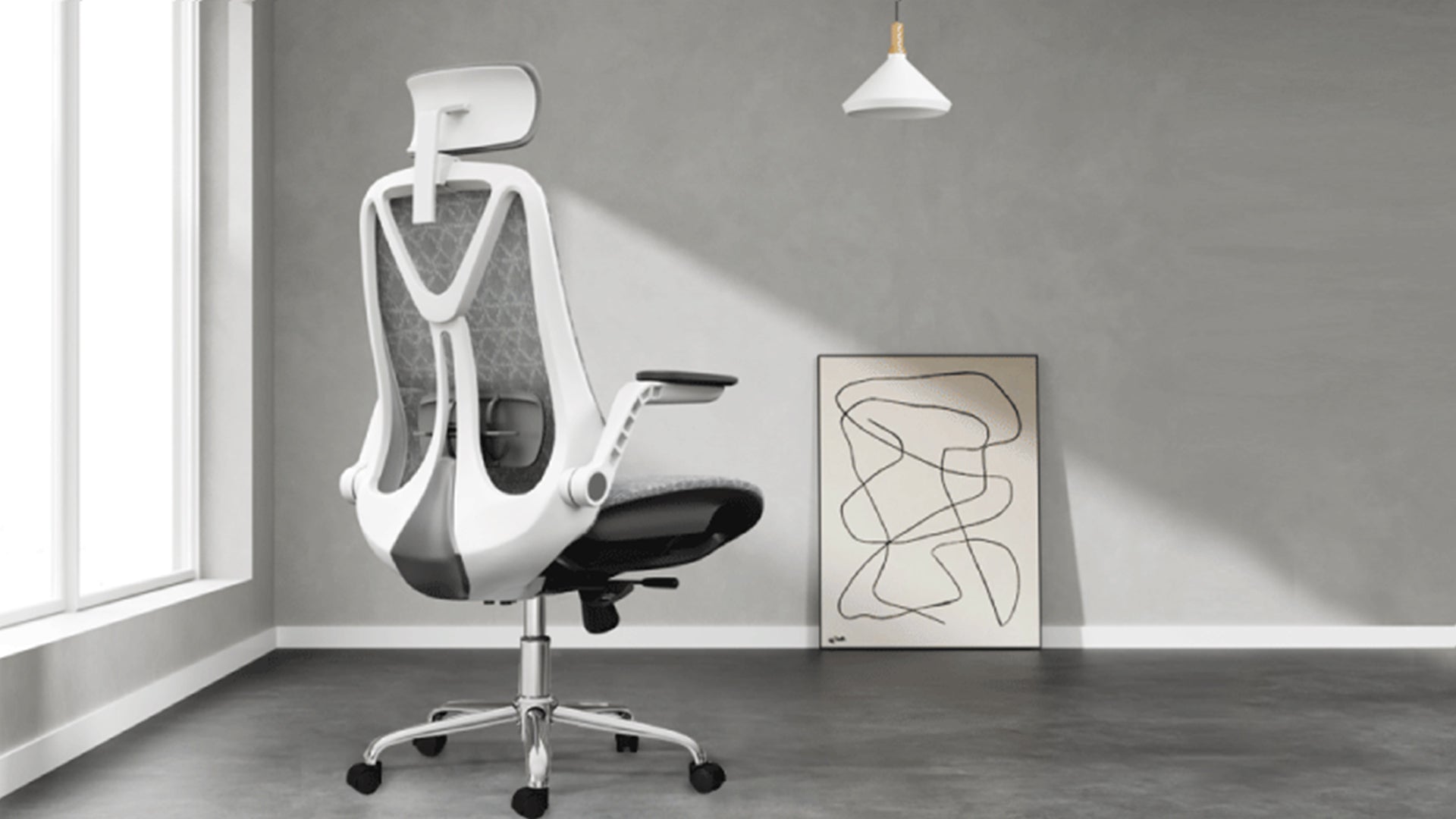 Logicfox Ergonomic Office Chair: Adjustable Breathable Mesh Seat Depth White