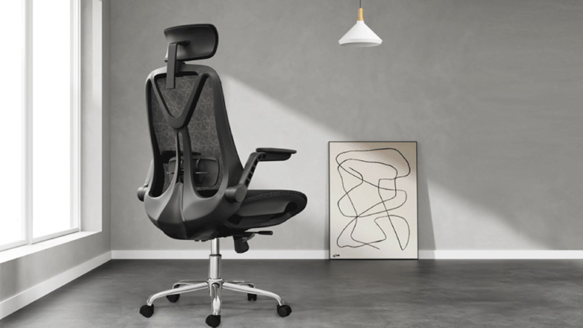 Logicfox Ergonomic Office Chair: Adjustable Breathable Mesh Seat Depth Black