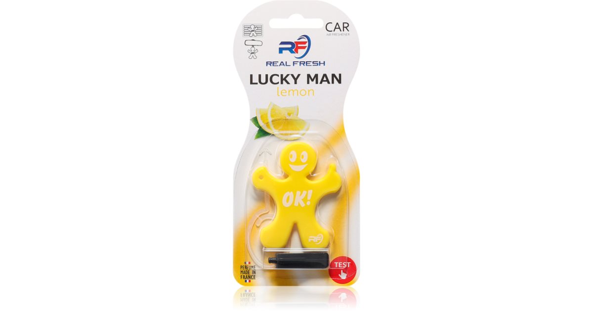 Real Fresh Lucky Man Lemon Car Air Freshener