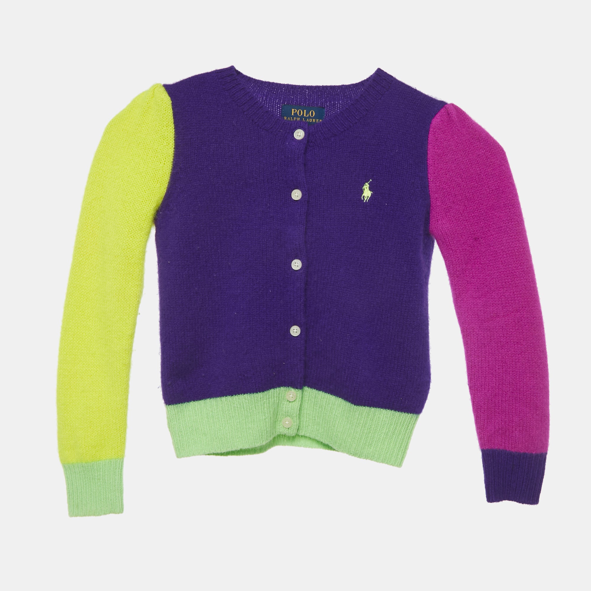 Polo Ralph Lauren Kids Purple Wool Cardigan 4 Yrs