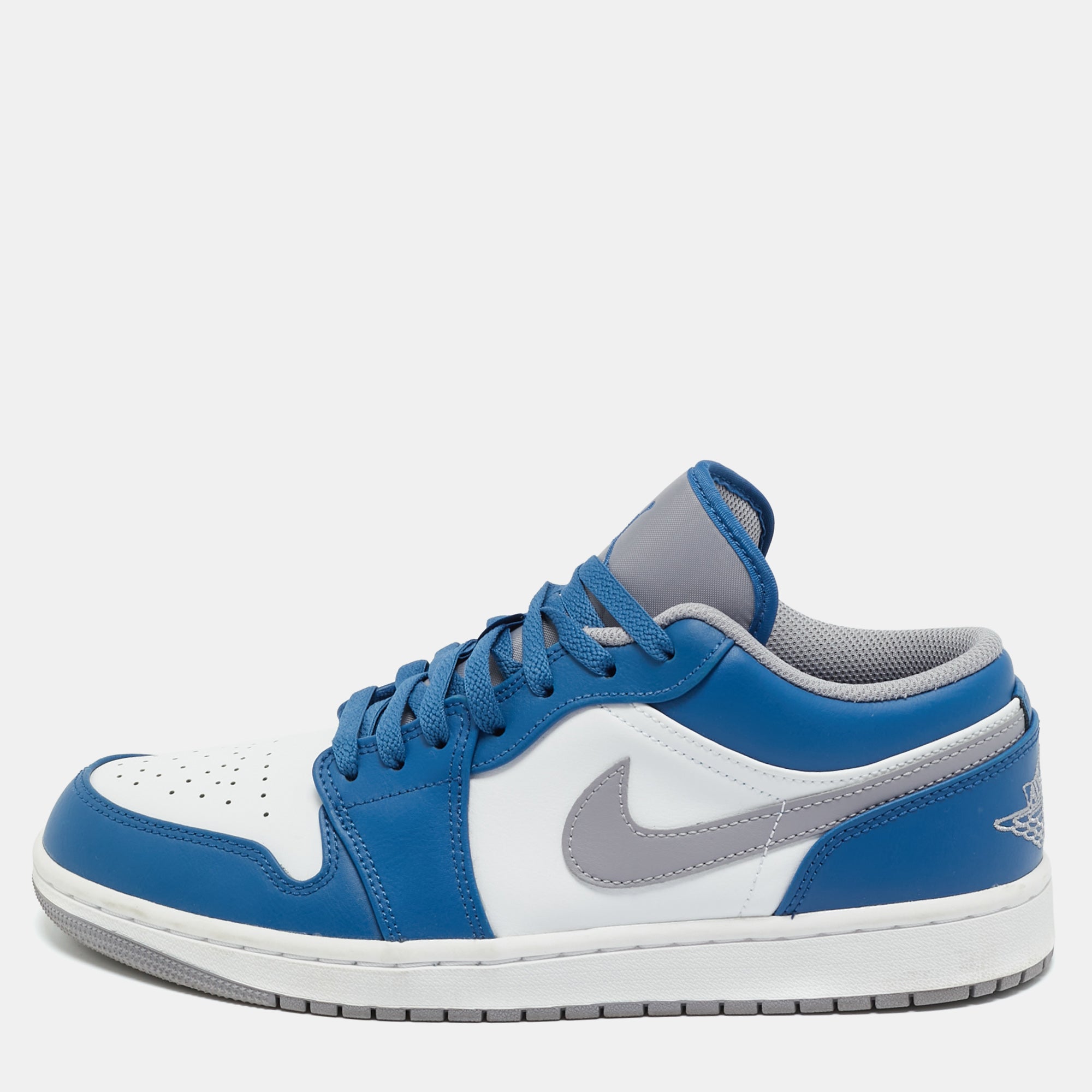 Air Jordans Multicolor Leather Jordan 1 Low True Blue&nbsp;Sneakers Size 43