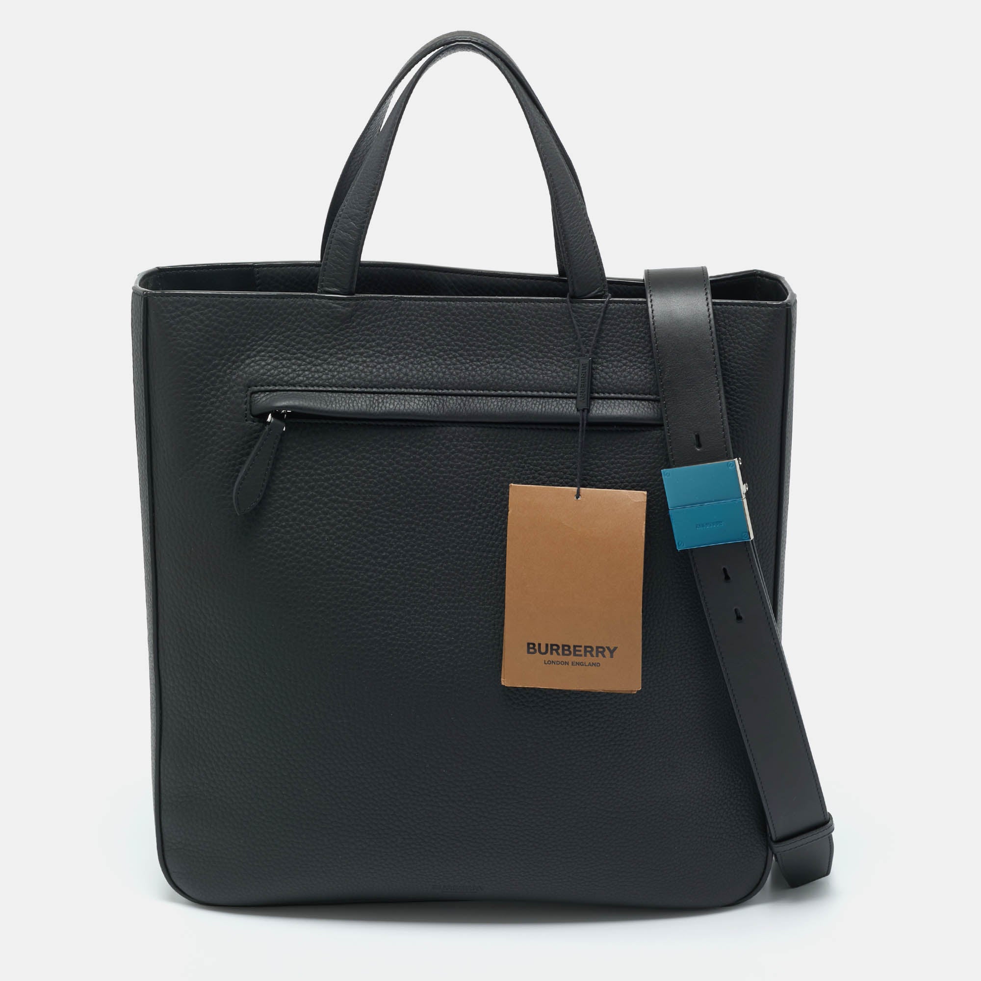 Burberry Black Grain Leather Olympia Tote