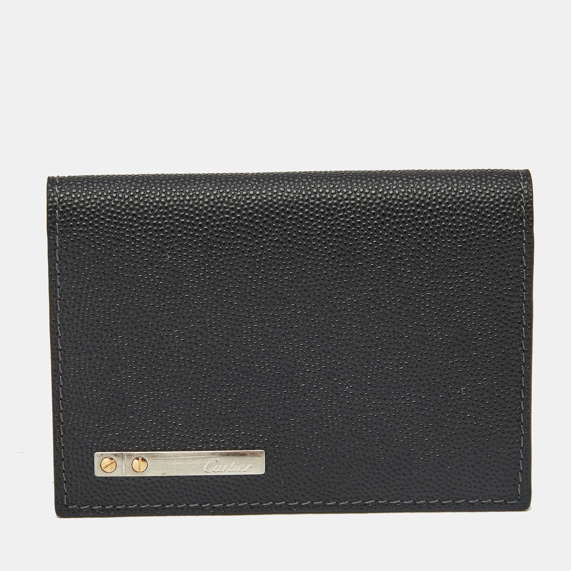 Cartier Black Leather Santos Business Card Holder