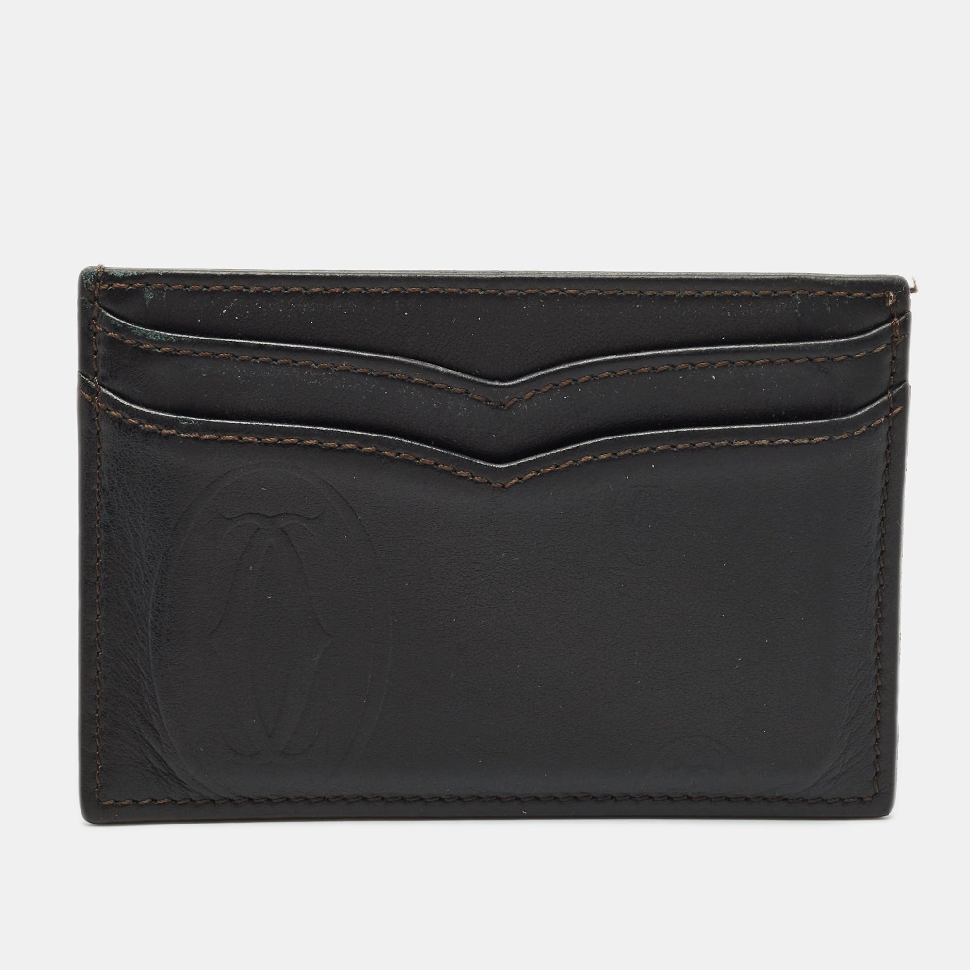 Cartier Black Leather Happy Birthday Card Holder