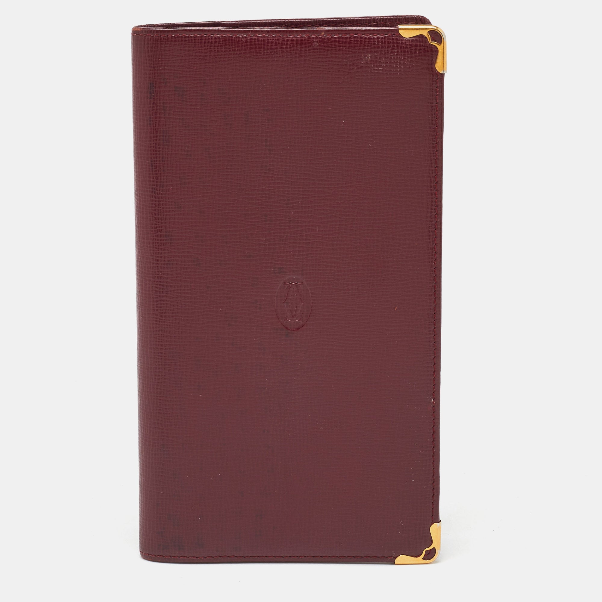 Cartier Burgundy Leather Must de Cartier Card Holder