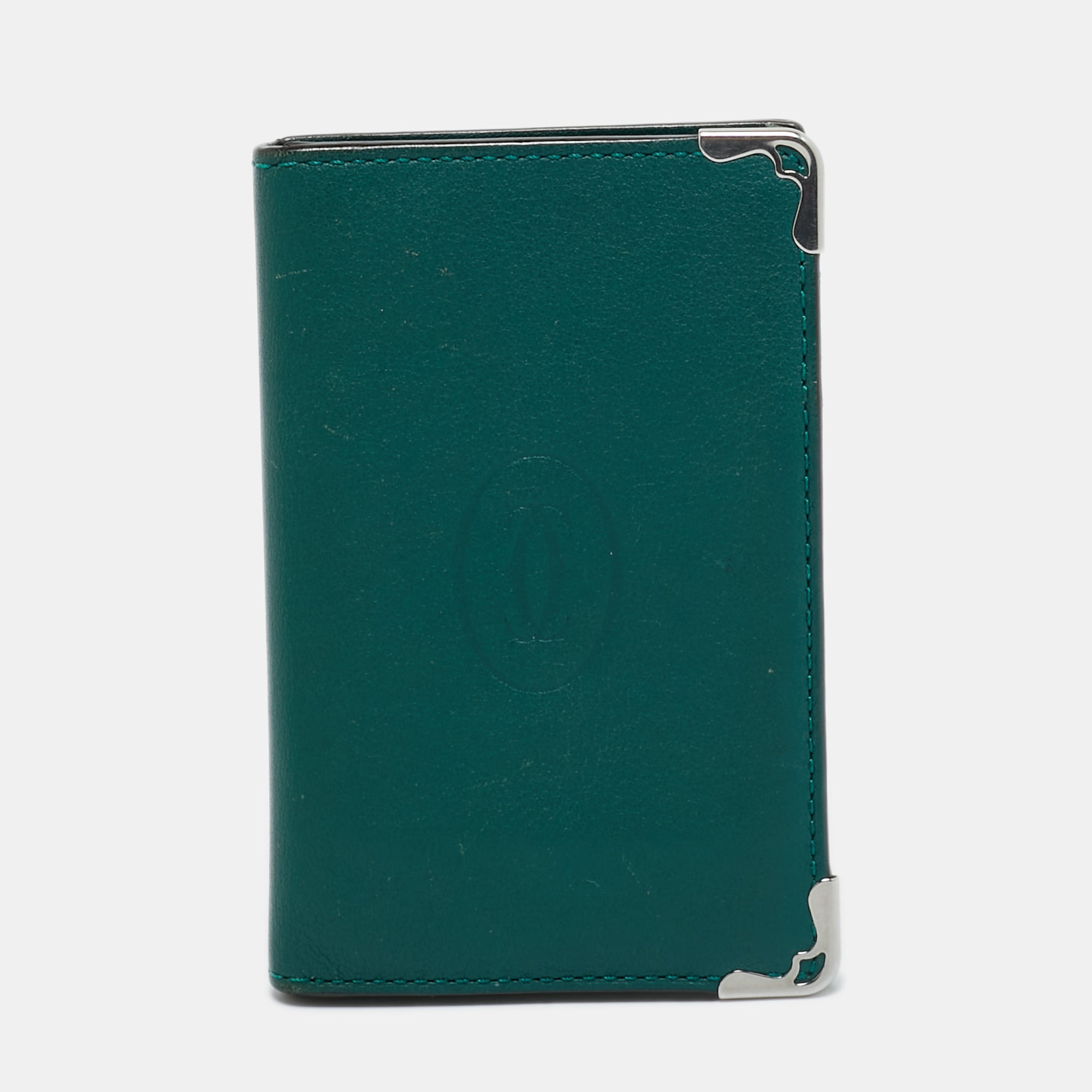 Cartier Green Leather Le Must De Cartier Card Holder