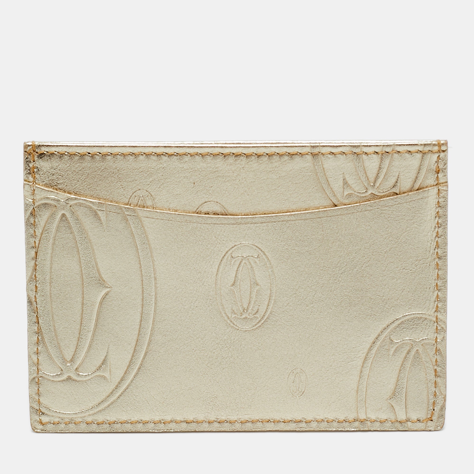 Cartier Gold Leather Happy Birthday Card Holder