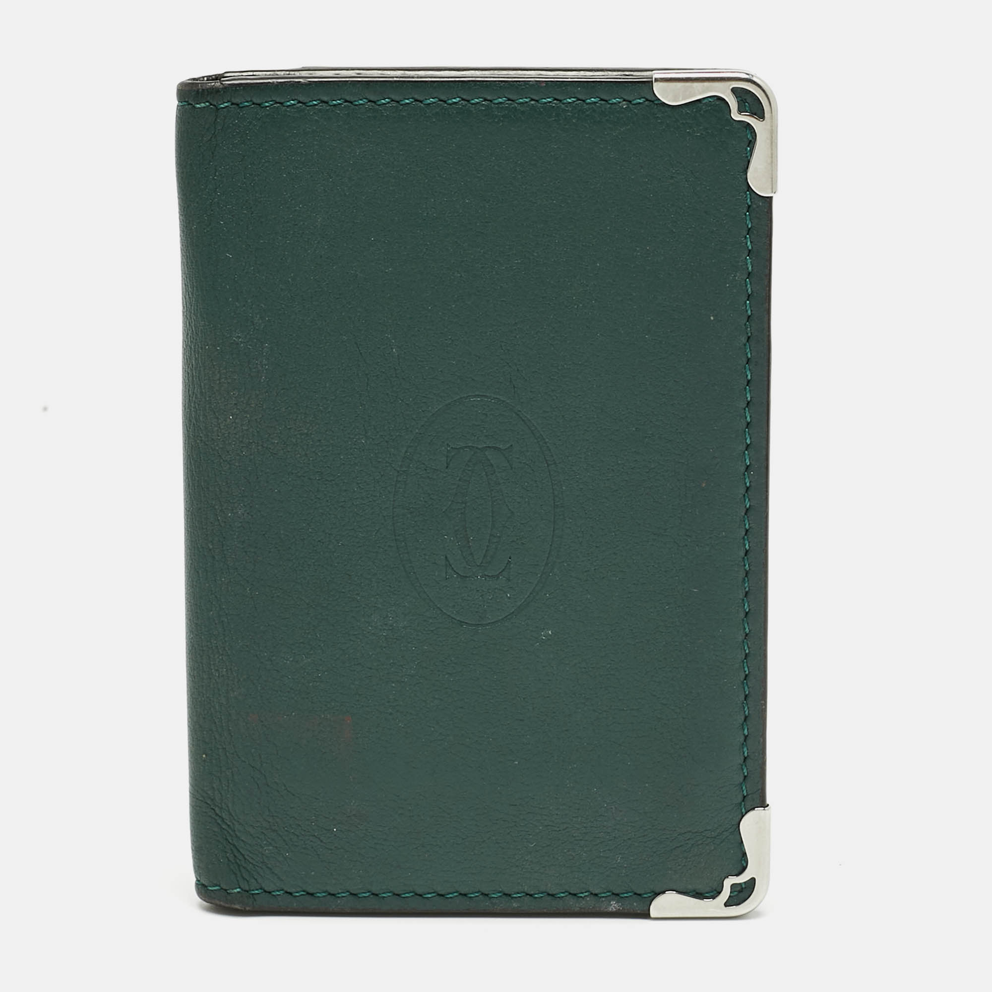 Cartier Green Leather Must de Cartier Card Holder