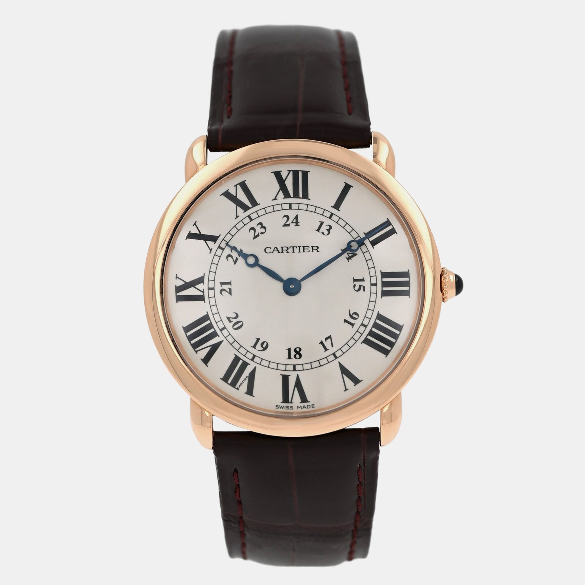 Cartier Ronde Louis W6800251 Manual Winding Cream 18k rose gold Men's Wristwatch 36 mm