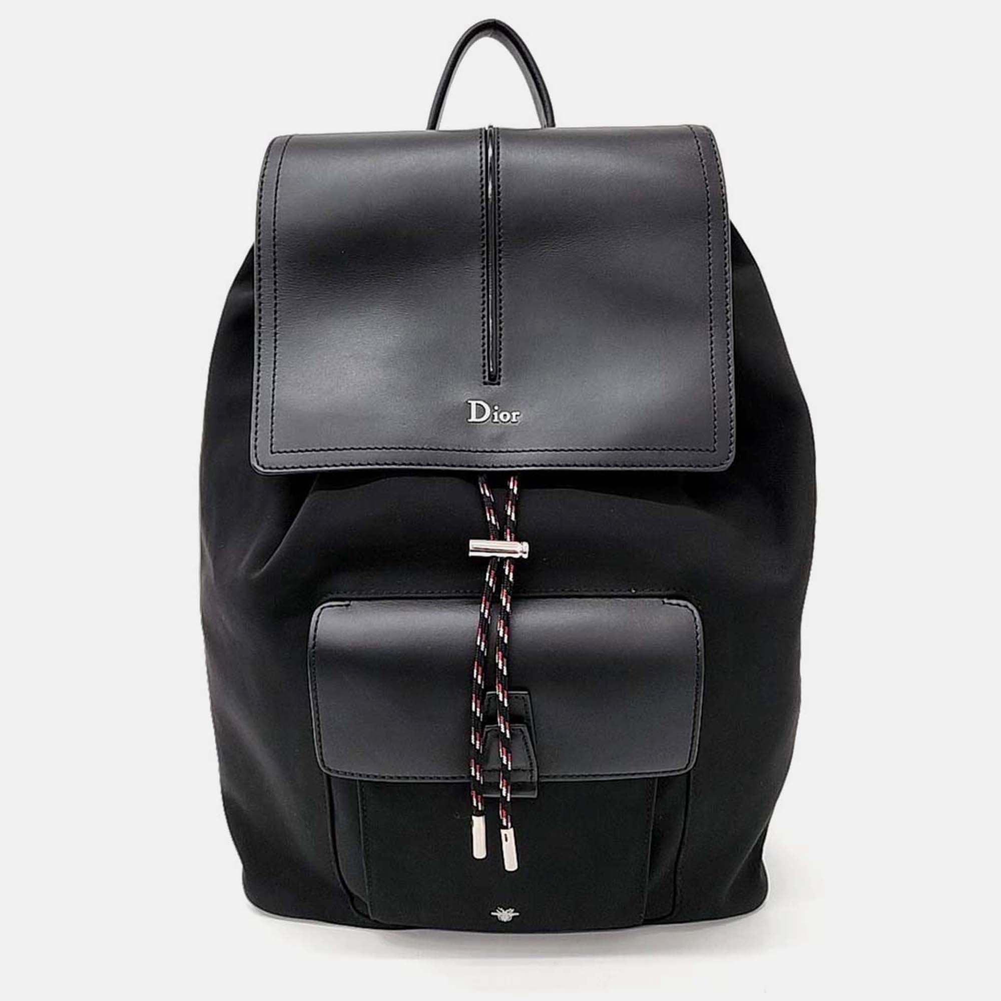 Dior Black Leather Dior Homme Motion Backpack