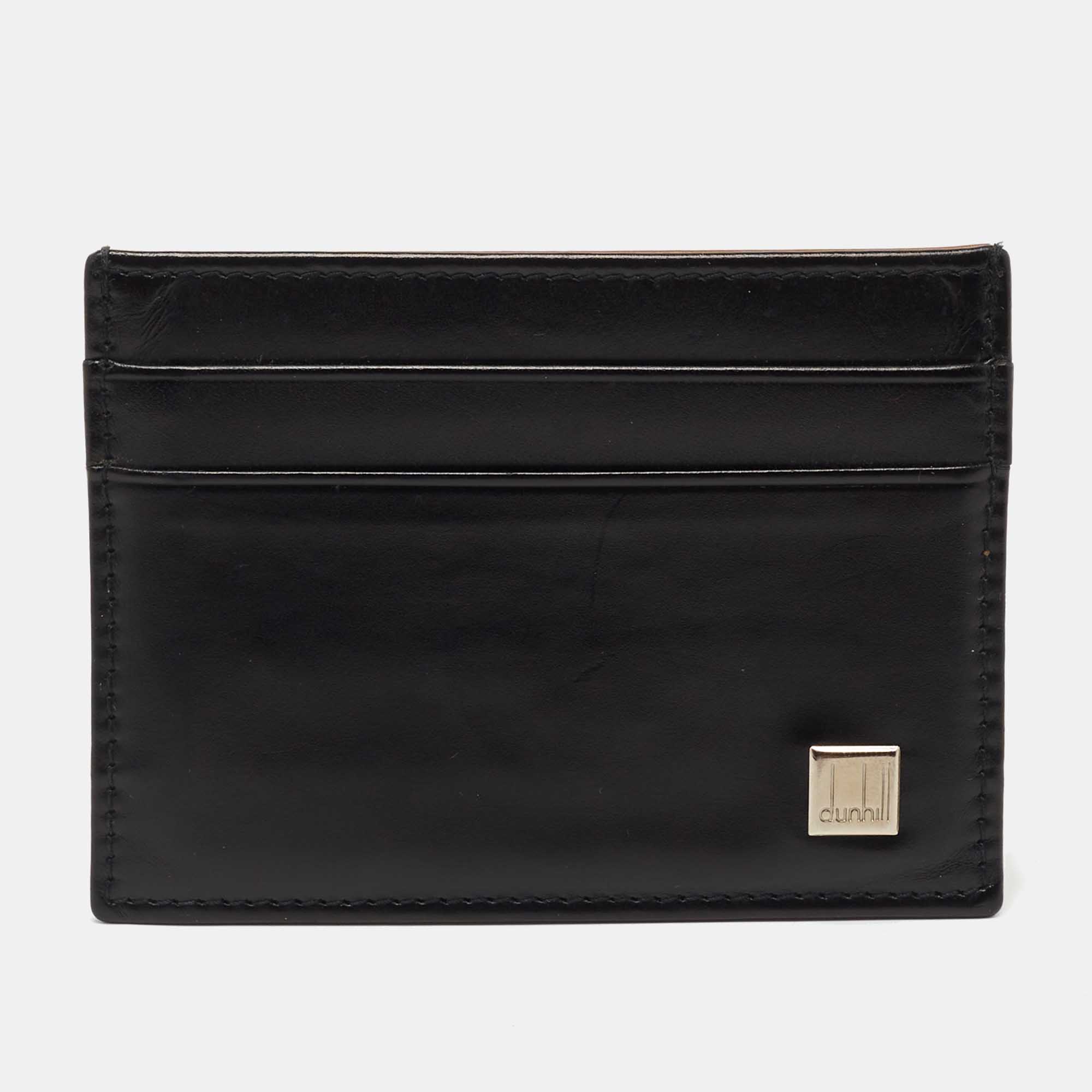Dunhill Black-Brown Leather Card Holder