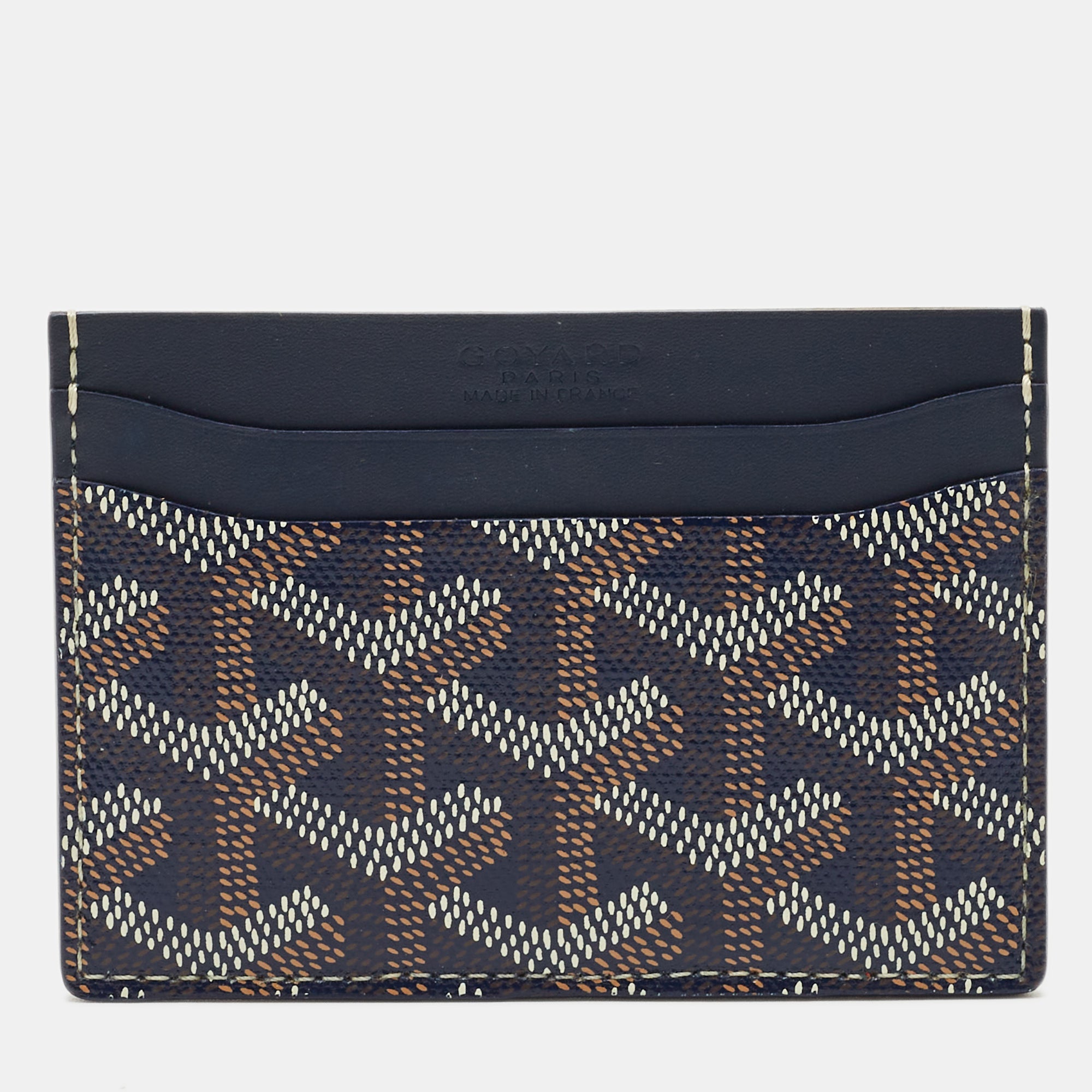 Goyard Navy Blue Goyardine Coated Canvas and Leather Saint Sulpice Card Holder