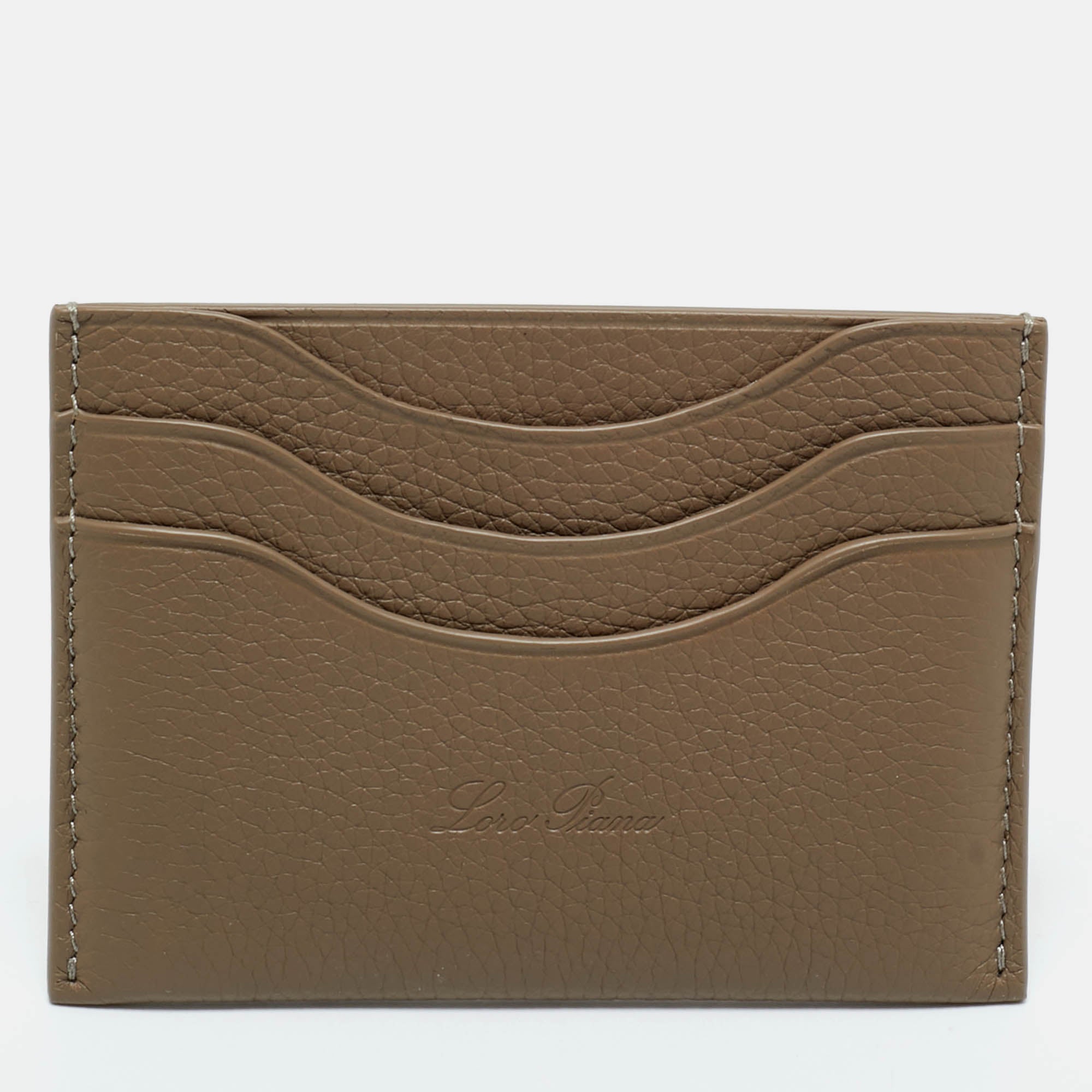 Loro Piana Beige Leather Extra Card Holder