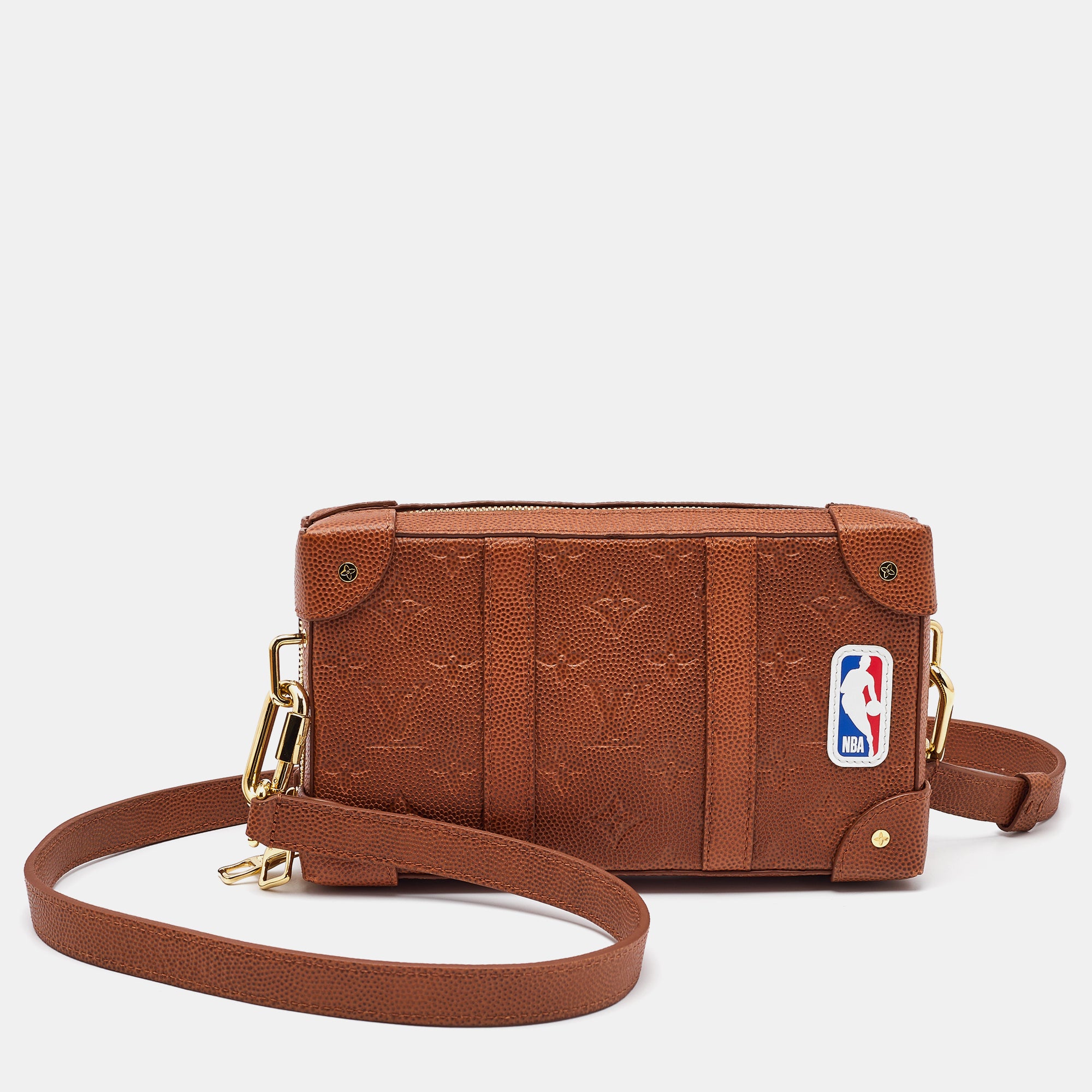 Louis Vuitton x NBA Brown Monogram Ball Grain Leather Soft Trunk Wallet